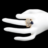 Women's Fancy Stone Ring - Golden - Blue - test-store-for-chase-value