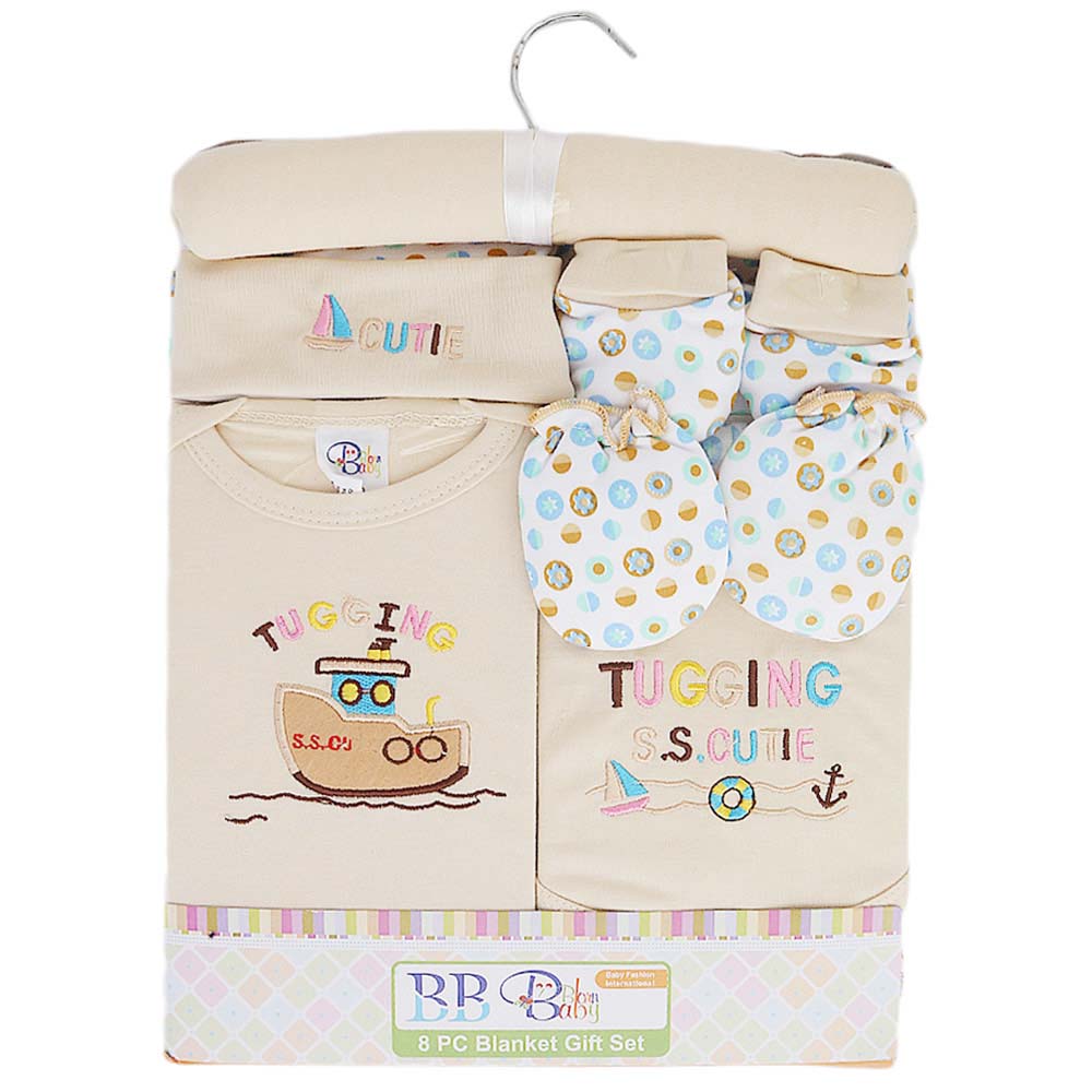 Newborn Baby Gift Suits (8 Pcs) - Beige, Kids, NB Girls Sets And Suits, Chase Value, Chase Value