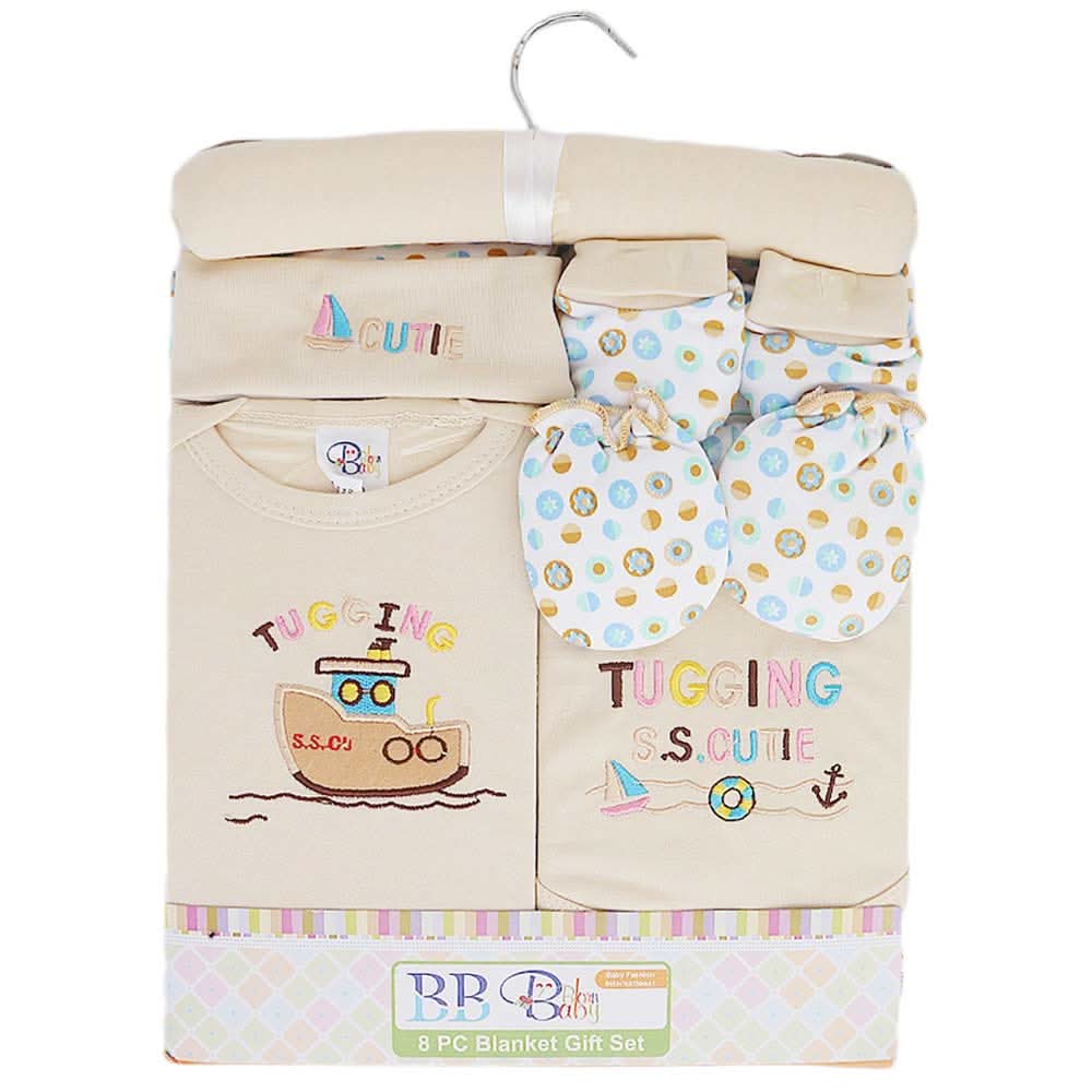 Newborn Baby Gift Suits (8 Pcs) - Beige, Kids, NB Girls Sets And Suits, Chase Value, Chase Value
