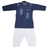 Boys Denim Kurta Shalwar - Blue, Kids, Boys Shalwar Kameez, Chase Value, Chase Value