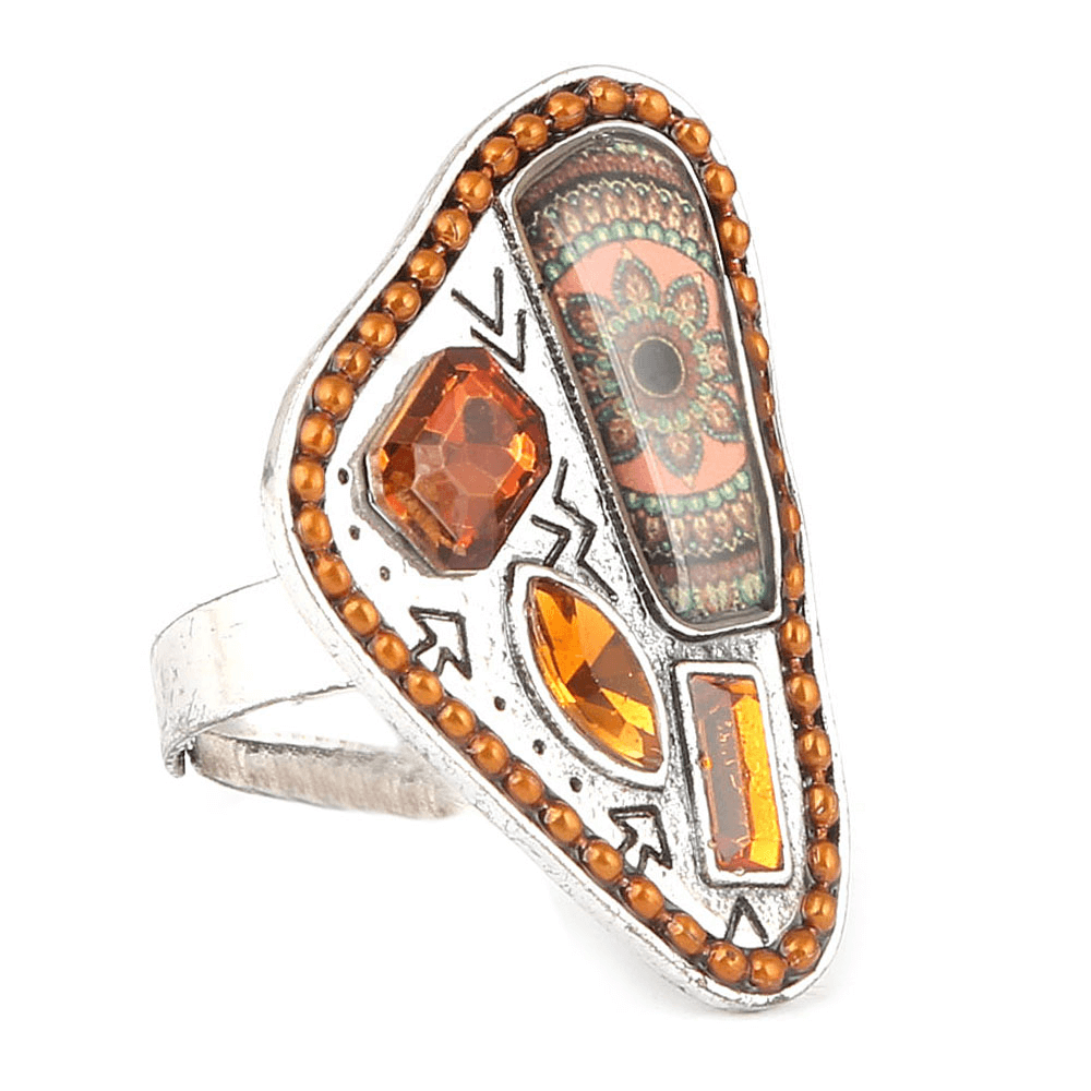 Women's Fancy Stone Ring - Mustard - test-store-for-chase-value