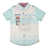 Boys Half Sleeves Printed Shirt - Cyan, Kids, Boys Shirts, Chase Value, Chase Value