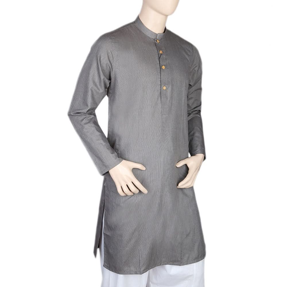 Mashriq Slim Fit Kurta For Men - Gray, Men, Kurtas, Chase Value, Chase Value