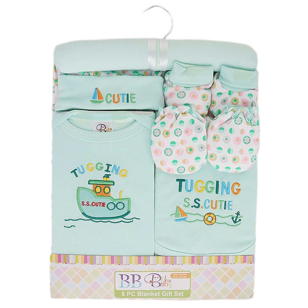 Newborn Baby Gift Suits (8 Pcs) - Light Green, Kids, NB Girls Sets And Suits, Chase Value, Chase Value