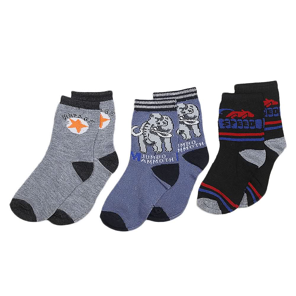 Kids Socks Pack Of 3 - Multi, Kids, Boys Socks, Chase Value, Chase Value