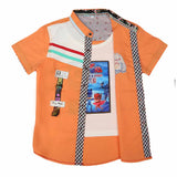 Boys Half Sleeves Printed Shirt - Orange, Kids, Boys Shirts, Chase Value, Chase Value