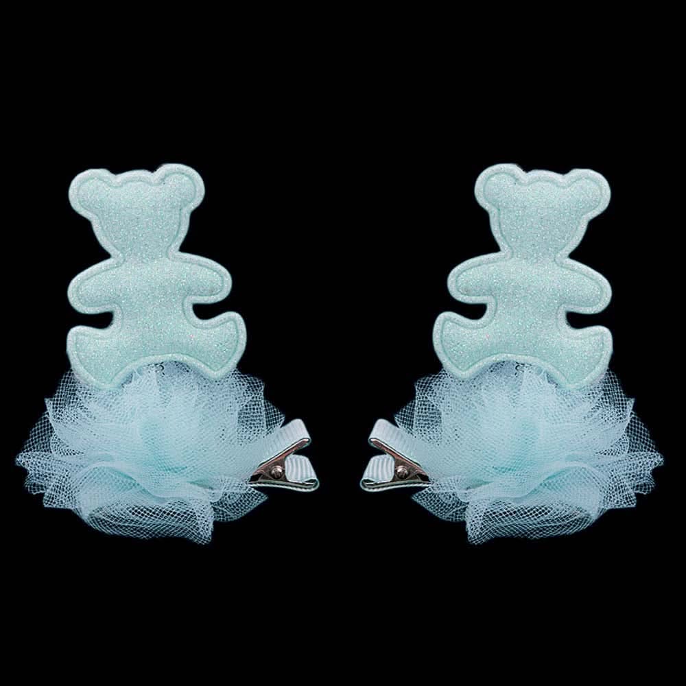 Girls Hair Pin 2 Pcs- Cyan, Kids, Hair Accessories, Chase Value, Chase Value