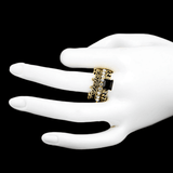 Women's Fancy Stone Ring - Golden - Black - test-store-for-chase-value