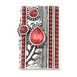 Women's Fancy Stone Ring - Silver - Red - test-store-for-chase-value