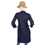Women's Fancy Chikan Kurti - Navy Blue, Women's Fashion, Chase Value, Chase Value