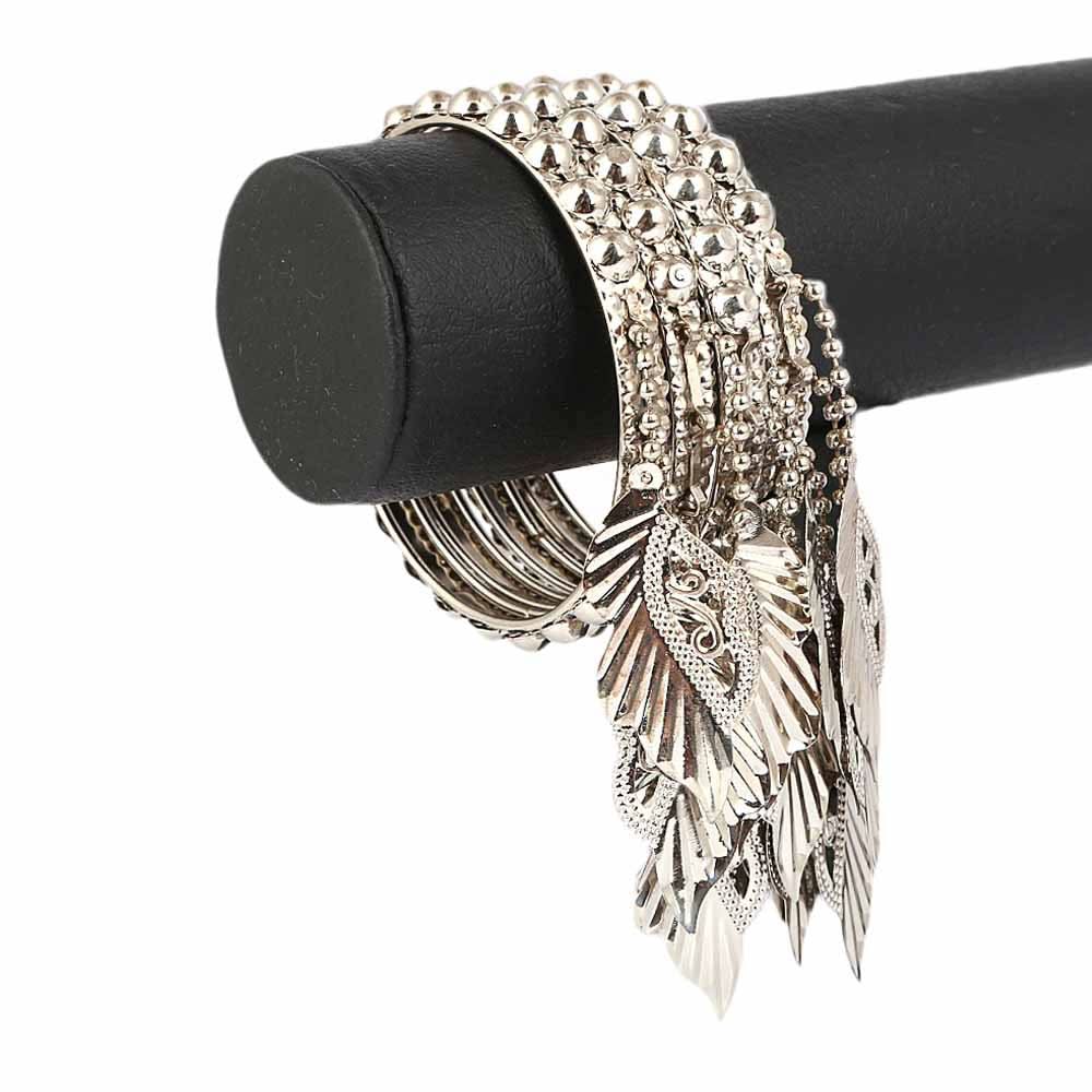 Women's Bangle 4 Pcs - Silver, Women, Bangles & Bracelets, Chase Value, Chase Value