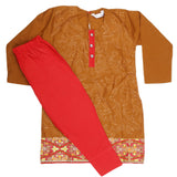 Girls Embroidered 2 Piece Suit - Brown, Kids, Girls Sets And Suits, Chase Value, Chase Value