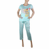 Women's 2 Piece Night Suit - Cyan, Women, Night Suit, Chase Value, Chase Value