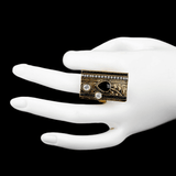 Women's Fancy Stone Ring - Golden - Black - test-store-for-chase-value