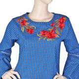 Women's Embroidered Stripe Top - Blue, Women, T-Shirts And Tops, Chase Value, Chase Value