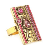 Women's Fancy Stone Ring - Golden - Pink - test-store-for-chase-value