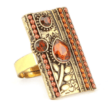 Women's Fancy Stone Ring - Golden - Mustard - test-store-for-chase-value