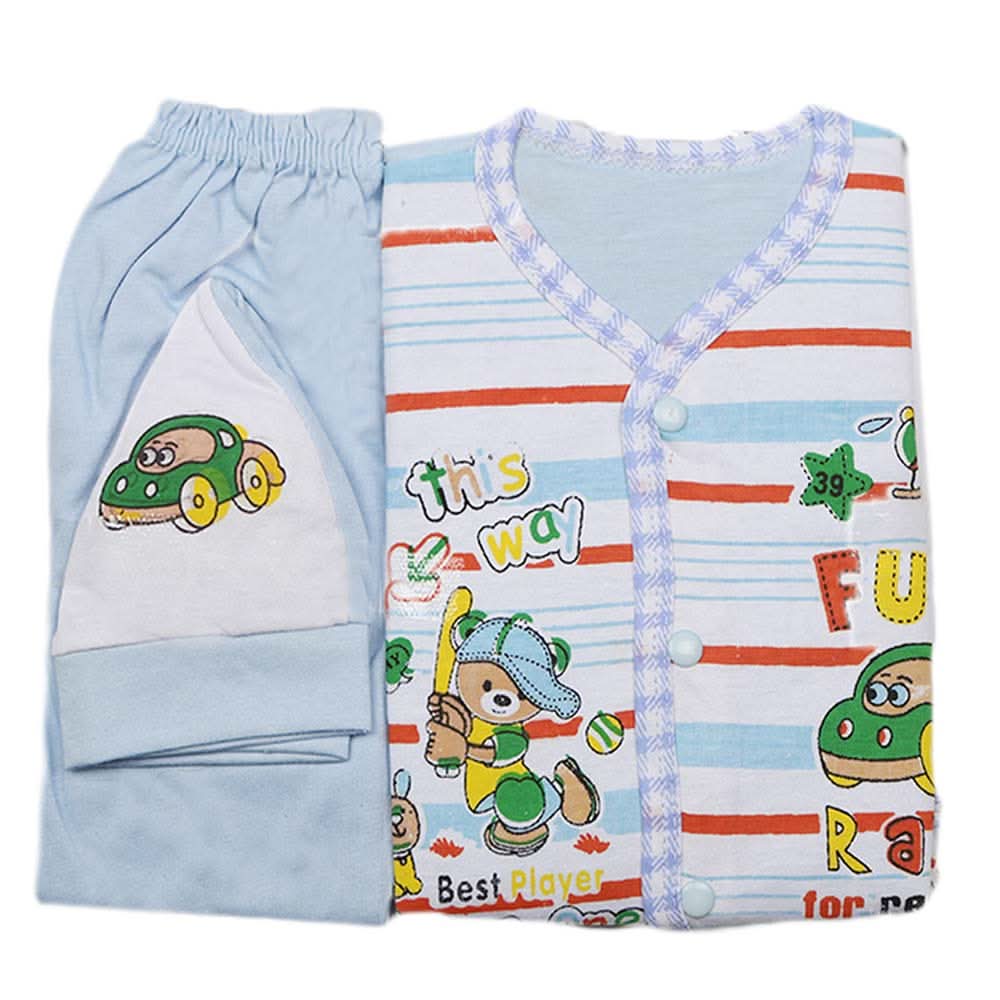 Newborn Gift Set Suits (3 Pcs) - Blue, Kids, NB Boys Sets And Suits, Chase Value, Chase Value