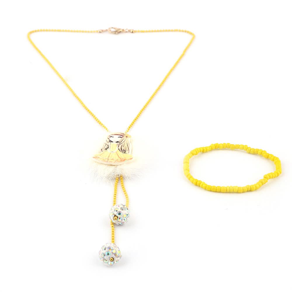 Girls Mala Set - Yellow, Kids, Jewellery Sets, Chase Value, Chase Value