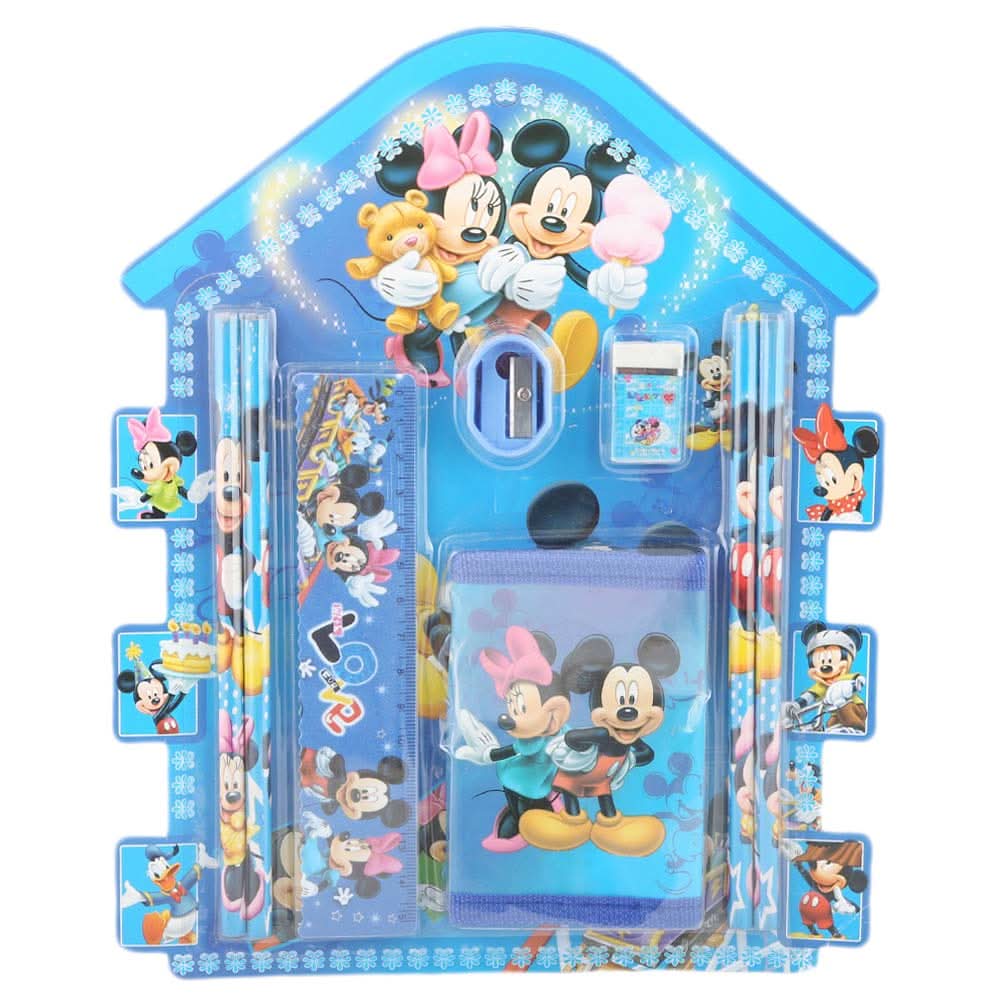 Mickey Mouse Stationery Set 5 Pcs - Blue, Kids, Pencil Boxes And Stationery Sets, Chase Value, Chase Value