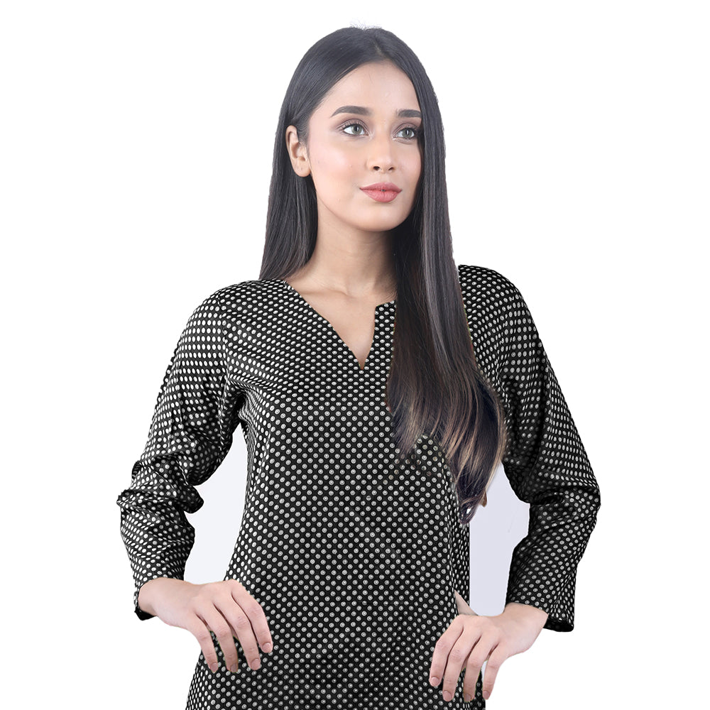 Karizma Chahat Printed Lawn 1 Pcs Un-Stitched Kurti - Black, Women, Unstitched Kurti, United Textiles, Chase Value