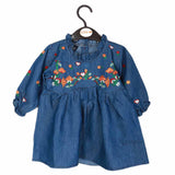 Girls Embroidered Denim Frock - Blue, Kids, Girls Kurti, Chase Value, Chase Value