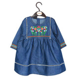 Girls Embroidered Denim Frock - Blue, Kids, Girls Kurti, Chase Value, Chase Value