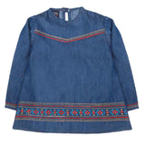 Girls Embroidered Denim Shirt - Blue, Kids, Tops, Chase Value, Chase Value