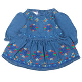 Newborn Girls Embroidered Denim Frock - Blue, Kids, NB Girls Frocks, Chase Value, Chase Value