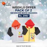 Newborn Boys Basic Hoodie Pack Of 2 - Multi, Kids, NB Boys Winterwear, Chase Value, Chase Value