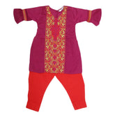 Girls Embroidered 2 Piece Suit - Purple, Kids, Girls Sets And Suits, Chase Value, Chase Value