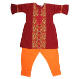 Girls Embroidered 2 Piece Suit - Maroon, Kids, Girls Sets And Suits, Chase Value, Chase Value