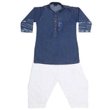 Boys Denim Kurta Shalwar - Blue, Kids, Boys Shalwar Kameez, Chase Value, Chase Value