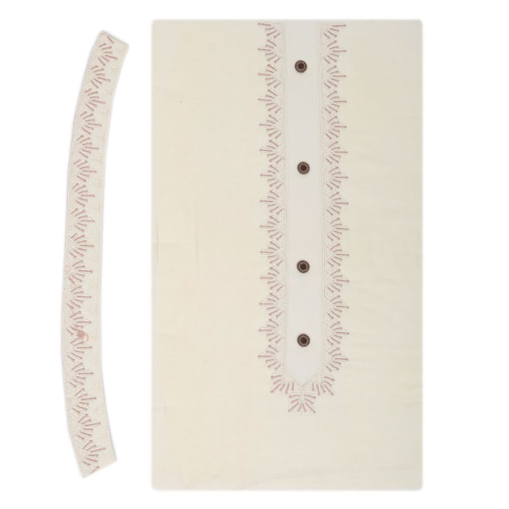 Men's Mashriq Embroidered Un-Stitched Suit - Cream, Men, Unstitched Fabric, Chase Value, Chase Value