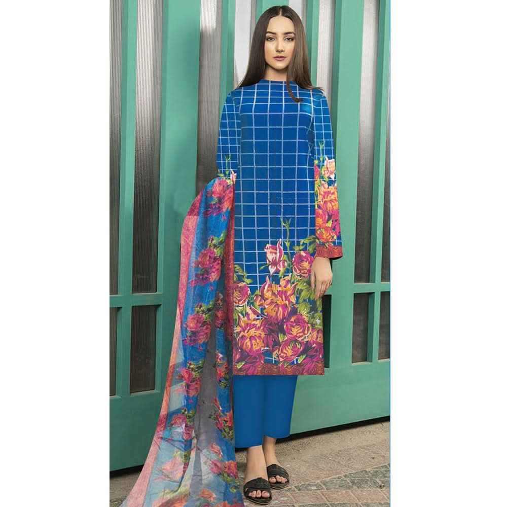 Noor Jahan Anmol Printed Lawn 3 Pcs Un-Stitched Suit - 1-A, Women, 3Pcs Shalwar Suit, Rana Arts, Chase Value