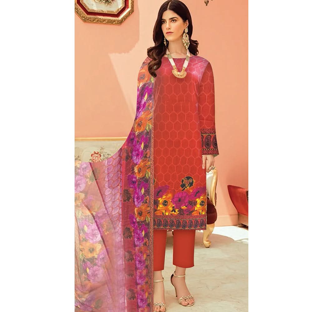 Noor Jahan Anmol Printed Lawn 3 Pcs Un-Stitched Suit - 4-B, Women, 3Pcs Shalwar Suit, Rana Arts, Chase Value