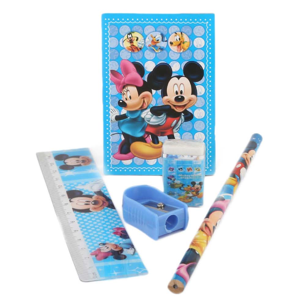 Mickey Mouse Stationery Set 5 Pcs - Blue, Kids, Pencil Boxes And Stationery Sets, Chase Value, Chase Value