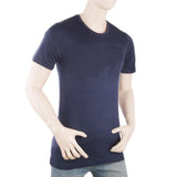 Men's Round Neck Half Sleeves T-Shirt - Navy Blue, Men, T-Shirts And Polos, Chase Value, Chase Value