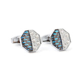 Men's Cufflinks - Silver & Blue, Men, Cufflinks, Chase Value, Chase Value