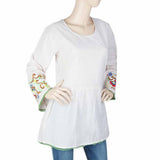 Women's Pleated Western Top - Off White, Women's Fashion, Chase Value, Chase Value