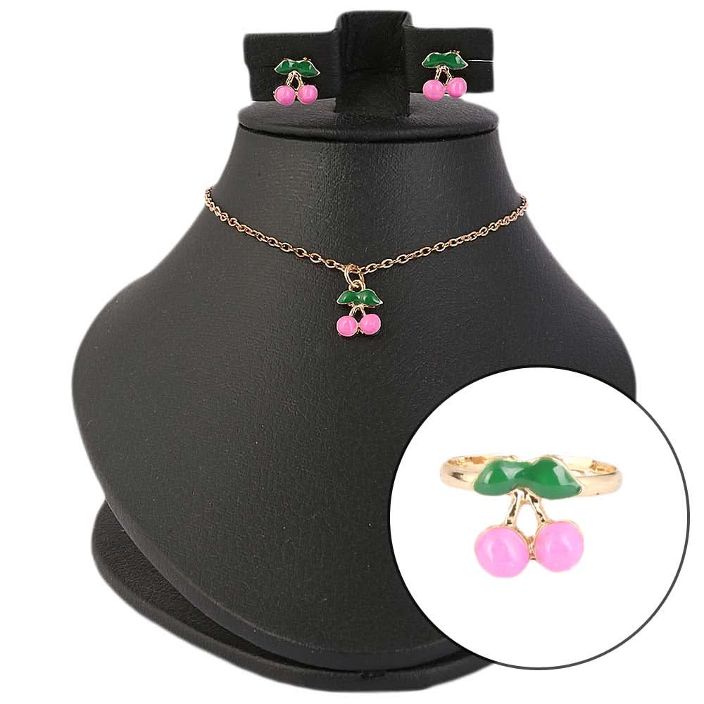 Girls Locket Set - Dark Pink, Kids, Jewellery Sets, Chase Value, Chase Value