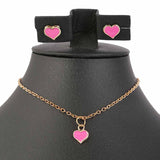 Girls Locket Set - Dark Pink, Kids, Jewellery Sets, Chase Value, Chase Value