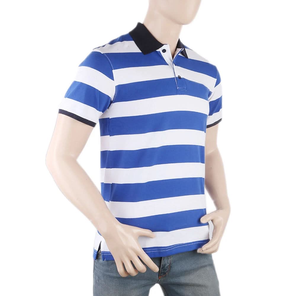 Men's Yarn Dyed Half Sleeves Polo T-Shirt - Royal Blue, Men, T-Shirts And Polos, Chase Value, Chase Value