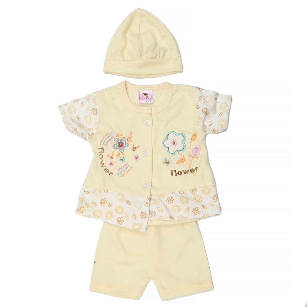 Newborn Girls Suits 3Pcs -Beige, Kids, NB Girls Sets And Suits, Chase Value, Chase Value