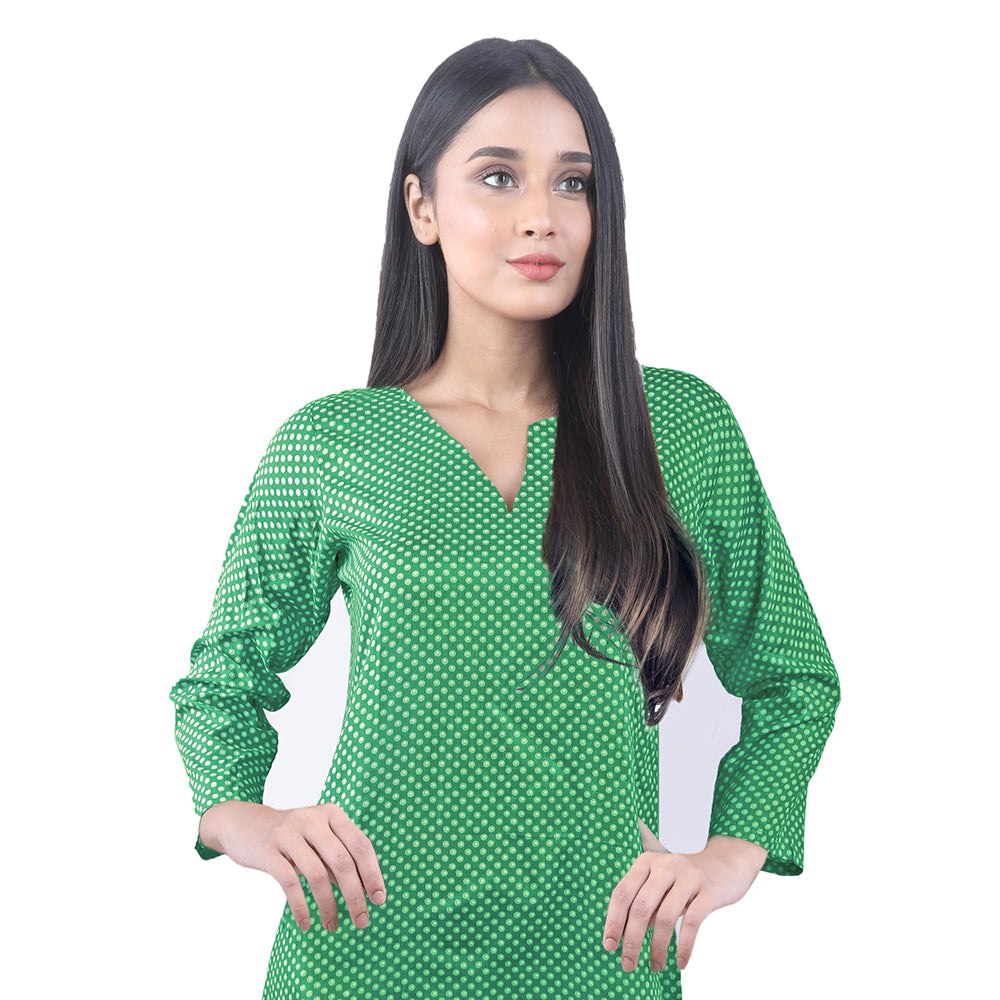 Karizma Chahat Printed Lawn 1 Pcs Un-Stitched Kurti - Green, Women, Unstitched Kurti, United Textiles, Chase Value