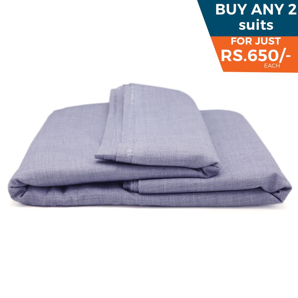 Men's Fancy Un-Stitched Suiting Fabric - Grey & Blue, Men, Unstitched Fabric, Chase Value, Chase Value