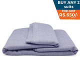 Men's Fancy Un-Stitched Suiting Fabric - Grey & Blue, Men, Unstitched Fabric, Chase Value, Chase Value