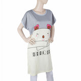 Women's Night Long T Shirt - Grey, Women, Night Suit, Chase Value, Chase Value