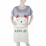 Women's Night Long T Shirt - Grey, Women, Night Suit, Chase Value, Chase Value