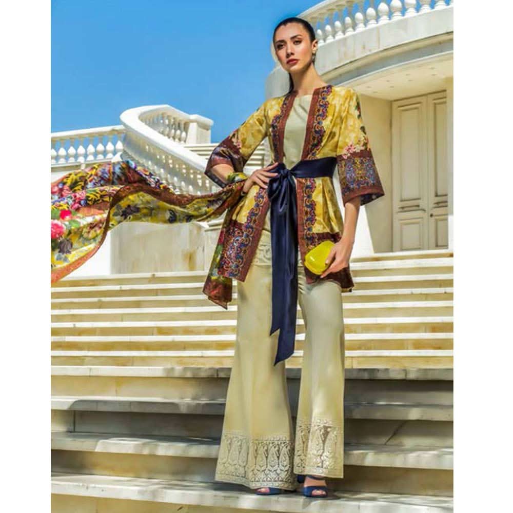 Honey Waqar Luxury Embroidered Lawn 3 Piece Un-Stitched Suit - A2, Women, 3Pcs Shalwar Suit, Regalia Textiles, Chase Value